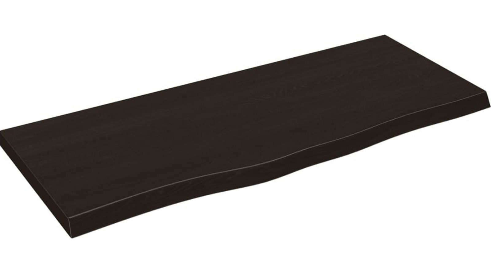 vidaXL 100 x 40 x 2-4cm Treated Solid Wood Oak Wall Shelf - Dark Brown