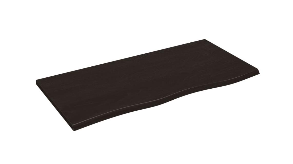 vidaXL Dark Brown Treated Solid Oak Wood 100 x 50 x 2cm Wall Shelf