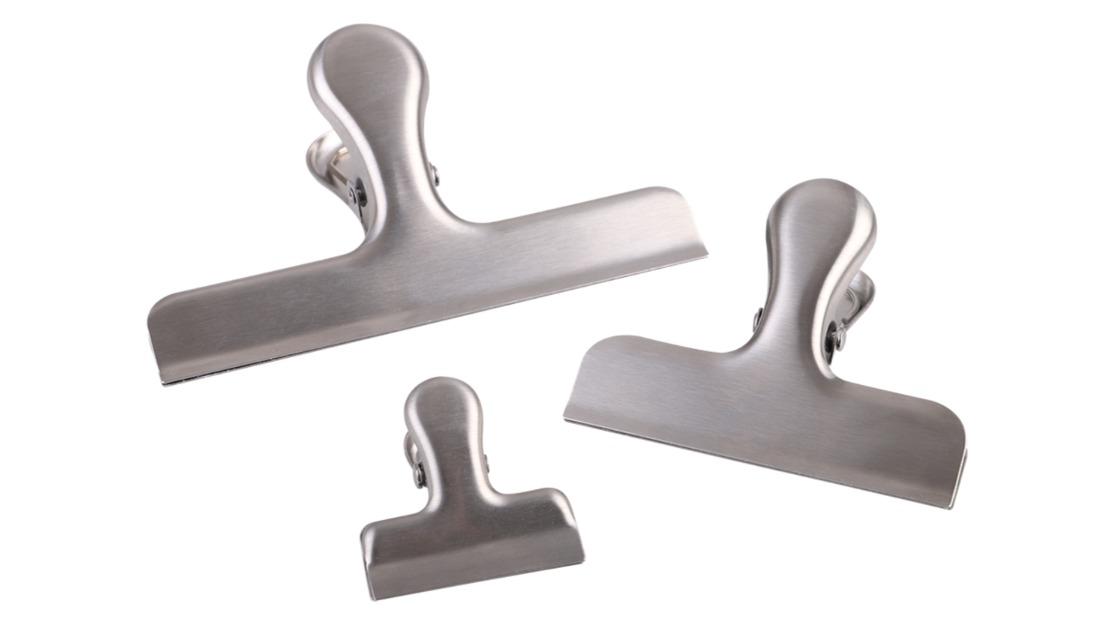 Appetito Set of 3 Stainless Steel Bag Clip - Assorted Size