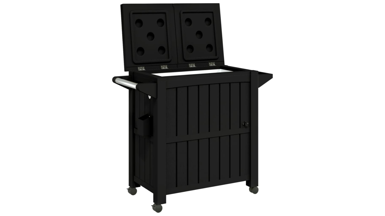 vidaXL 3-in-1 Polypropylene Serving Cart - Black