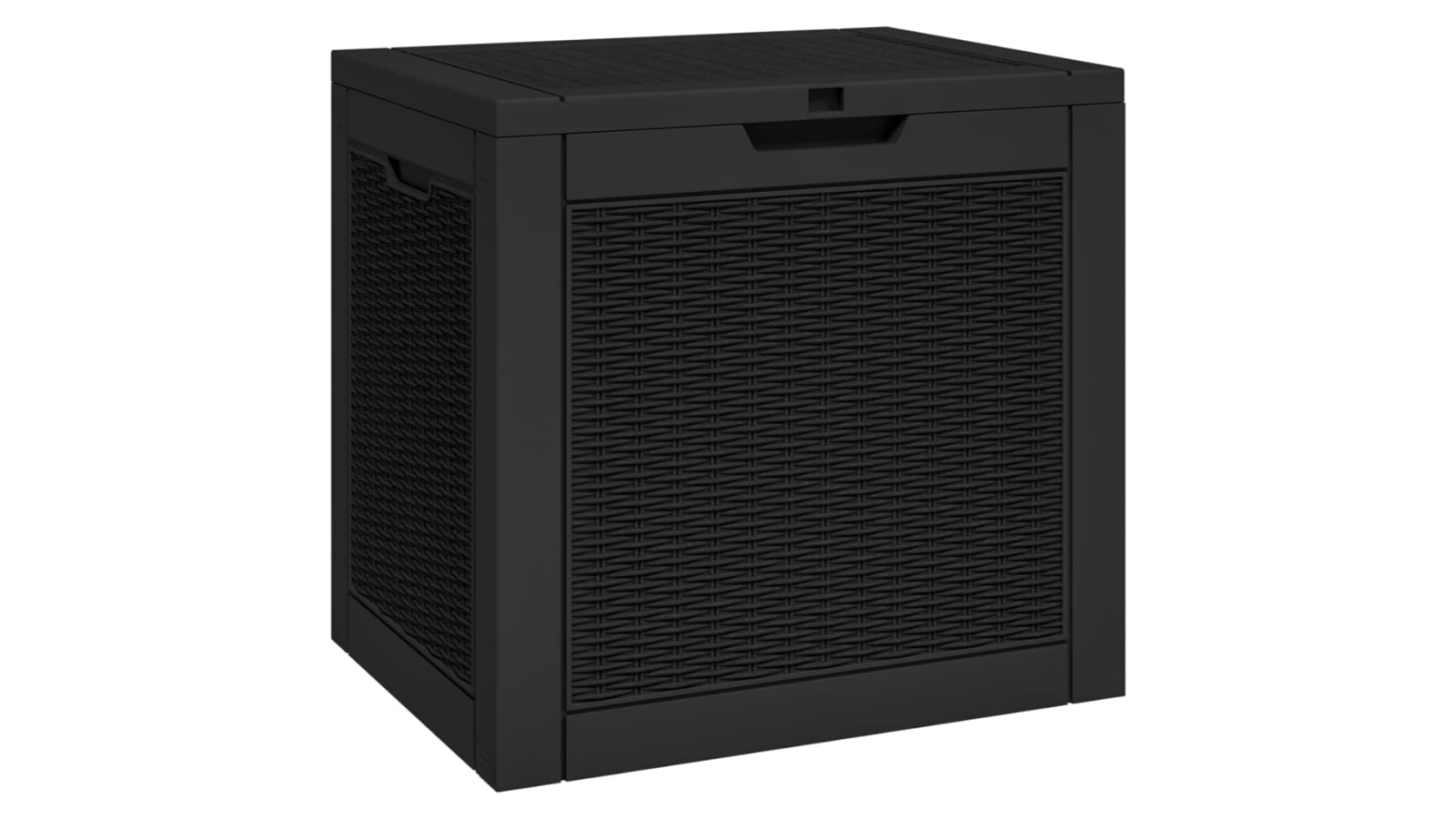 vidaXL Black Polypropylene Garden Storage Box - 55.5 x 43 x 53cm