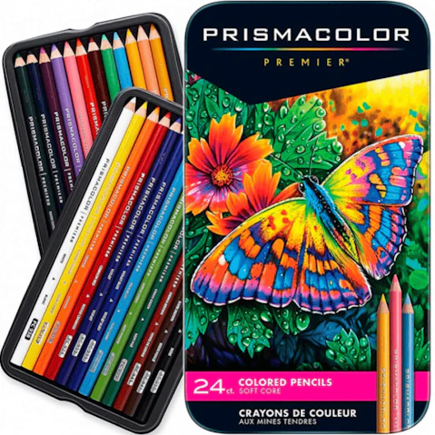 Prismacolor 24 Premier Tin Soft Core Colour Pencil Set