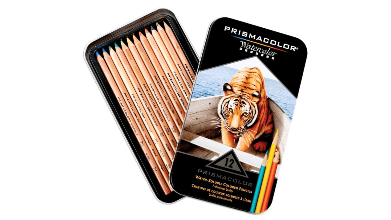 Prismacolor Watercolour Colour Pencil Tin Set - 12 Piece
