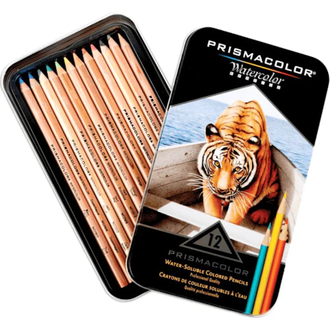 Prismacolor Watercolour Colour Pencil Tin Set - 12 Piece