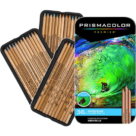 Prismacolor 36 Watercolour Colour Pencils Tin Set