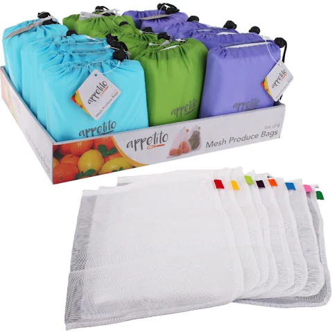 Appetito Set of 8 Reusable Produce Bags
