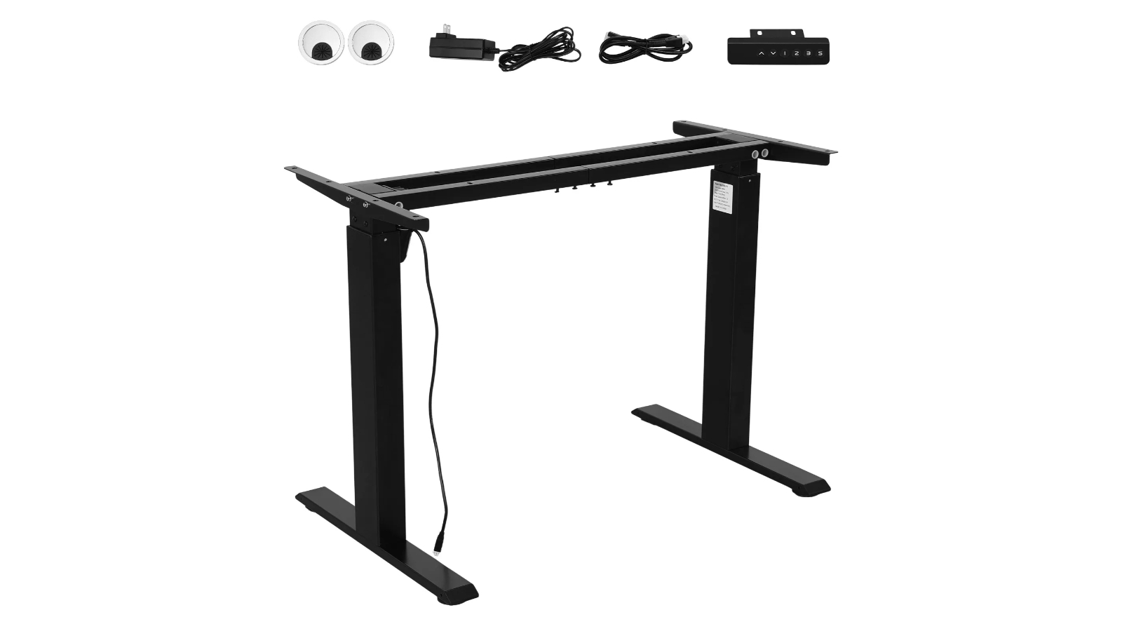 LUXSUITE Electric Stand Up Desk Frame Adjustable Table Base for Home Office - Black