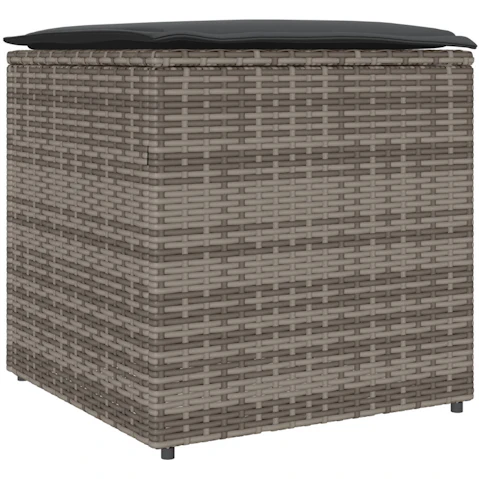 vidaXL Rattan Large Outdoor Storage Box - Grey and Dark Grey