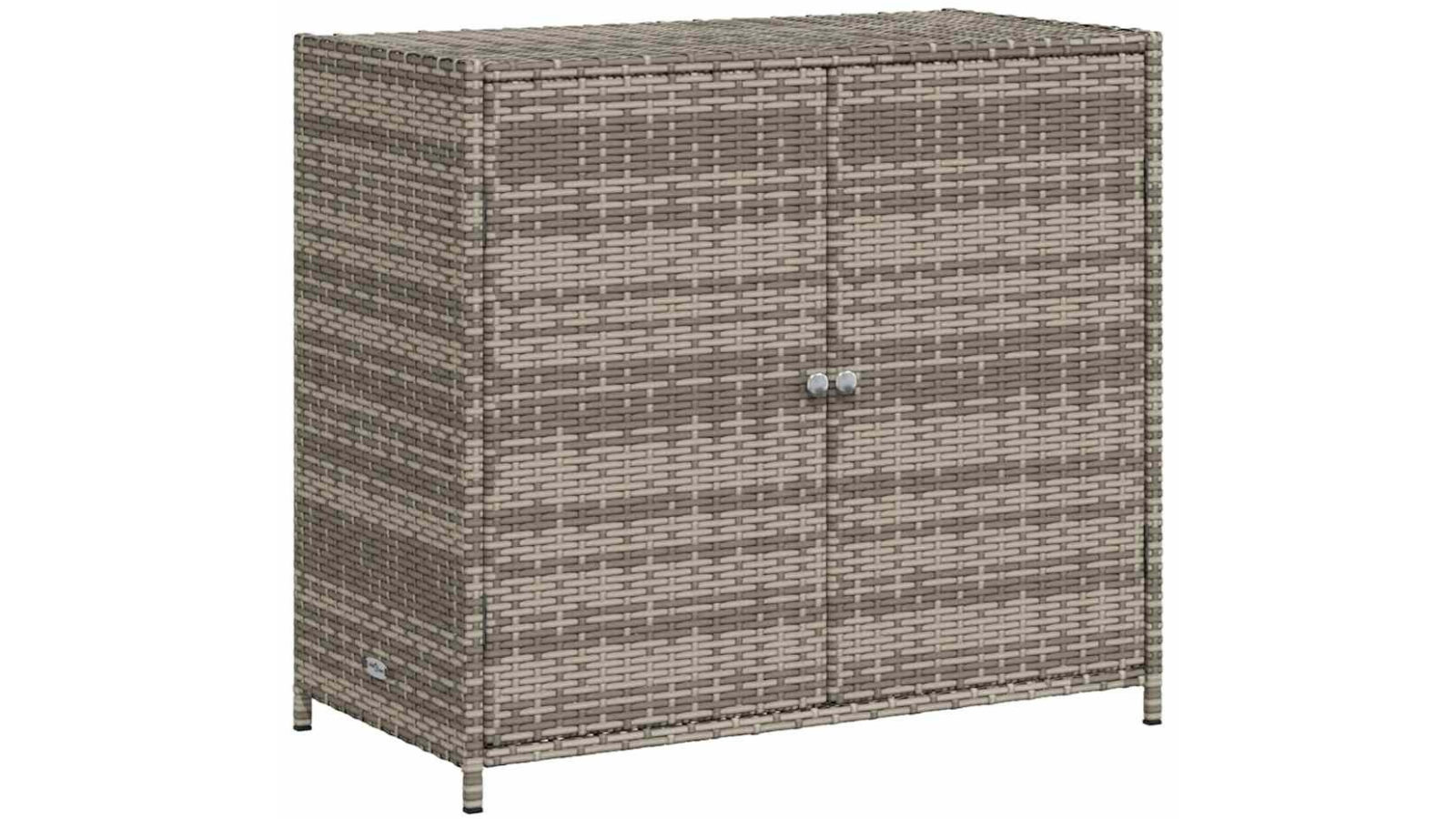 vidaXL 83 x 45 x 76cm Poly Rattan Garden Storage Cabinet - Grey