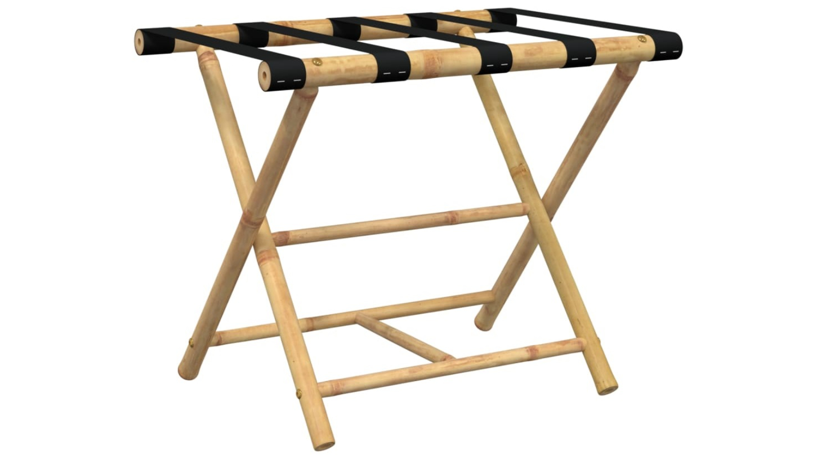 vidaXL 62 x 42 x 50.5cm Bamboo Folding Luggage Rack