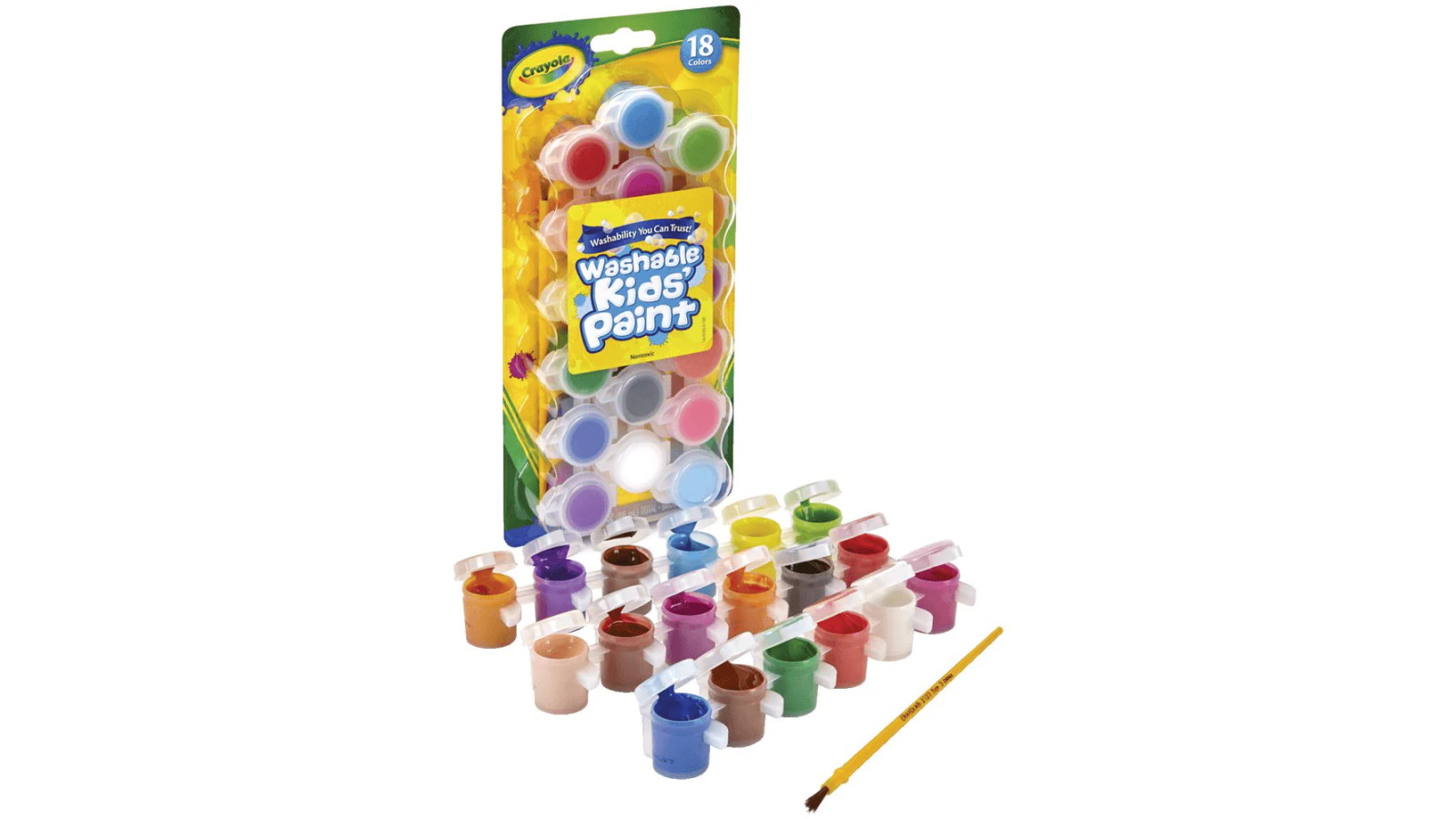 Crayola 18 Colours Washable Kids Paint Set + Brush