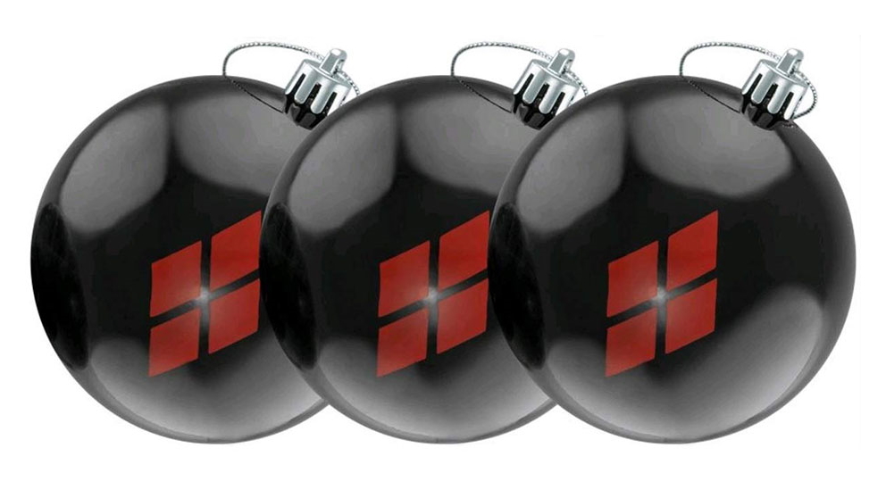 Batman Harley Quinn Diamond Pattern Christmas Bauble Ornament - 3 Pack