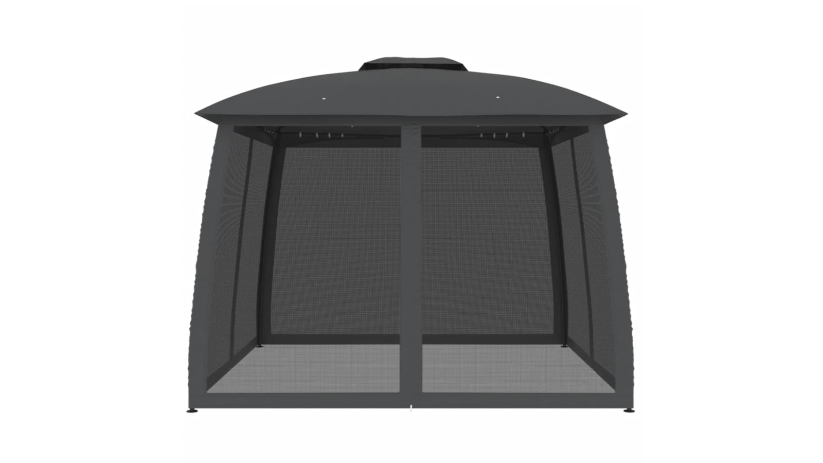 vidaXL Steel 2.93 x 2.93metre Gazebo with Double Roof and Mesh Wall - Anthracite
