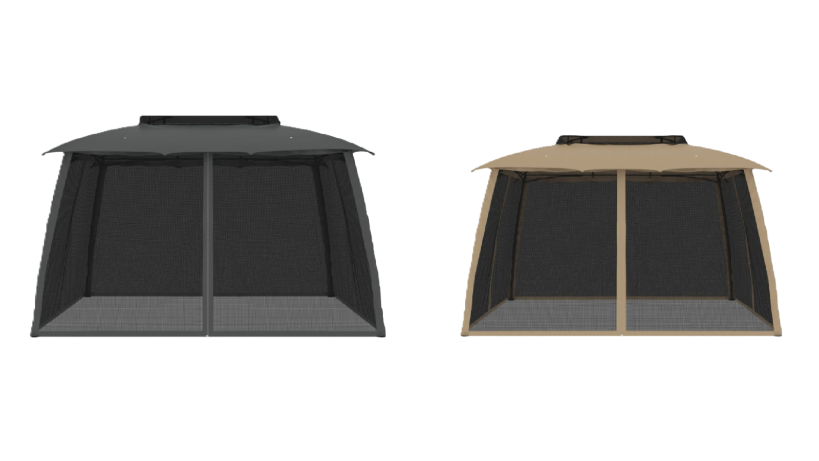 vidaXL Steel 3.93 x 2.93metre Gazebo with Double Roof and Mesh Wall
