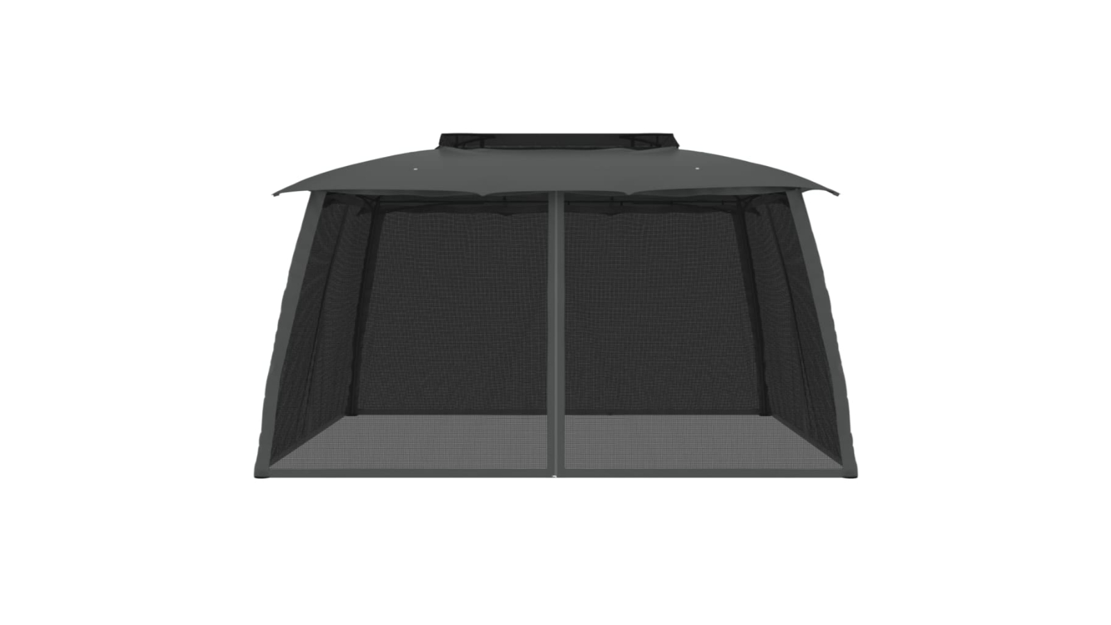 vidaXL Steel 3.93 x 2.93metre Gazebo with Double Roof and Mesh Wall - Anthracite