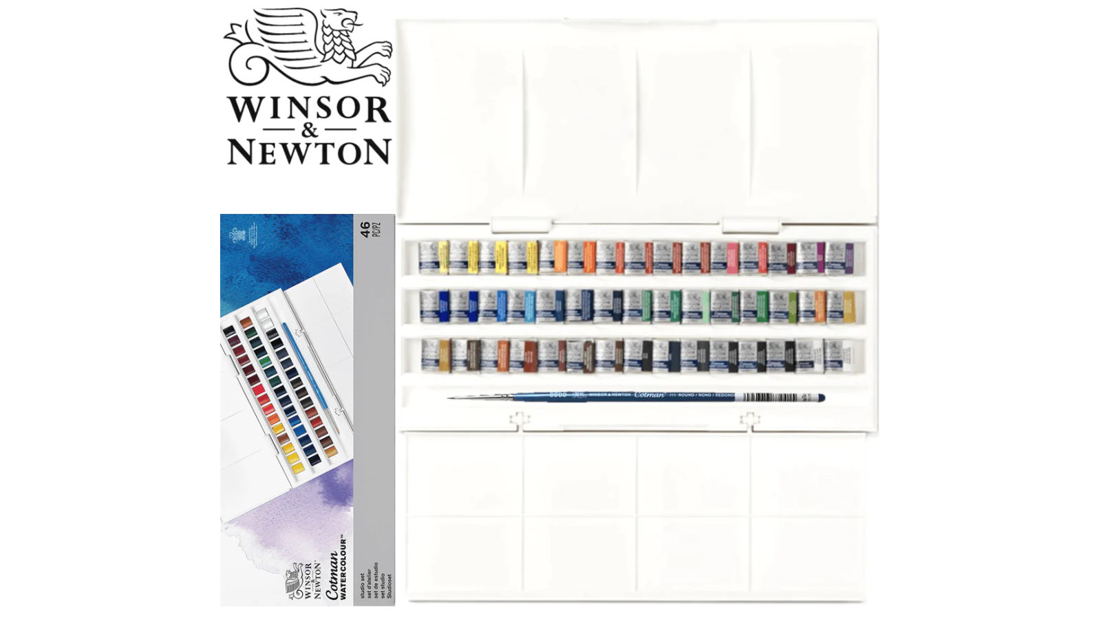 Winsor & Newton Cotman Watercolour Half Pan - Set of 45