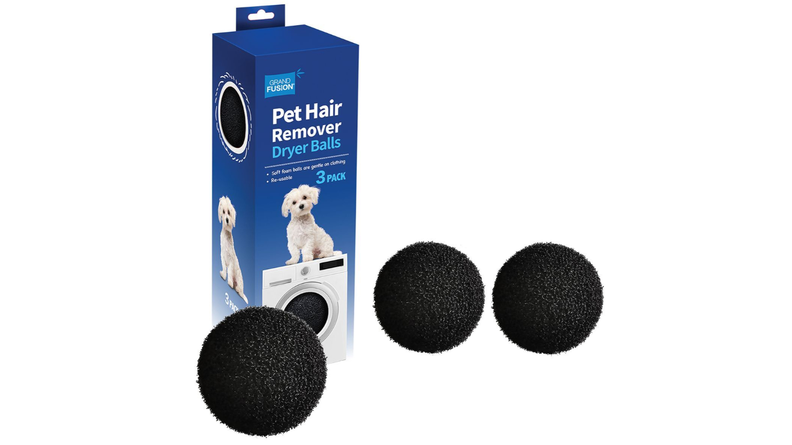 Grand Fusion Pack of 3 Pet Hair Remover Dryer Ball