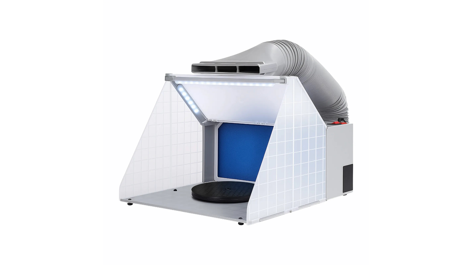 Airbrush Spray Booth with LED Lights and Turntable Portable Painting Kit