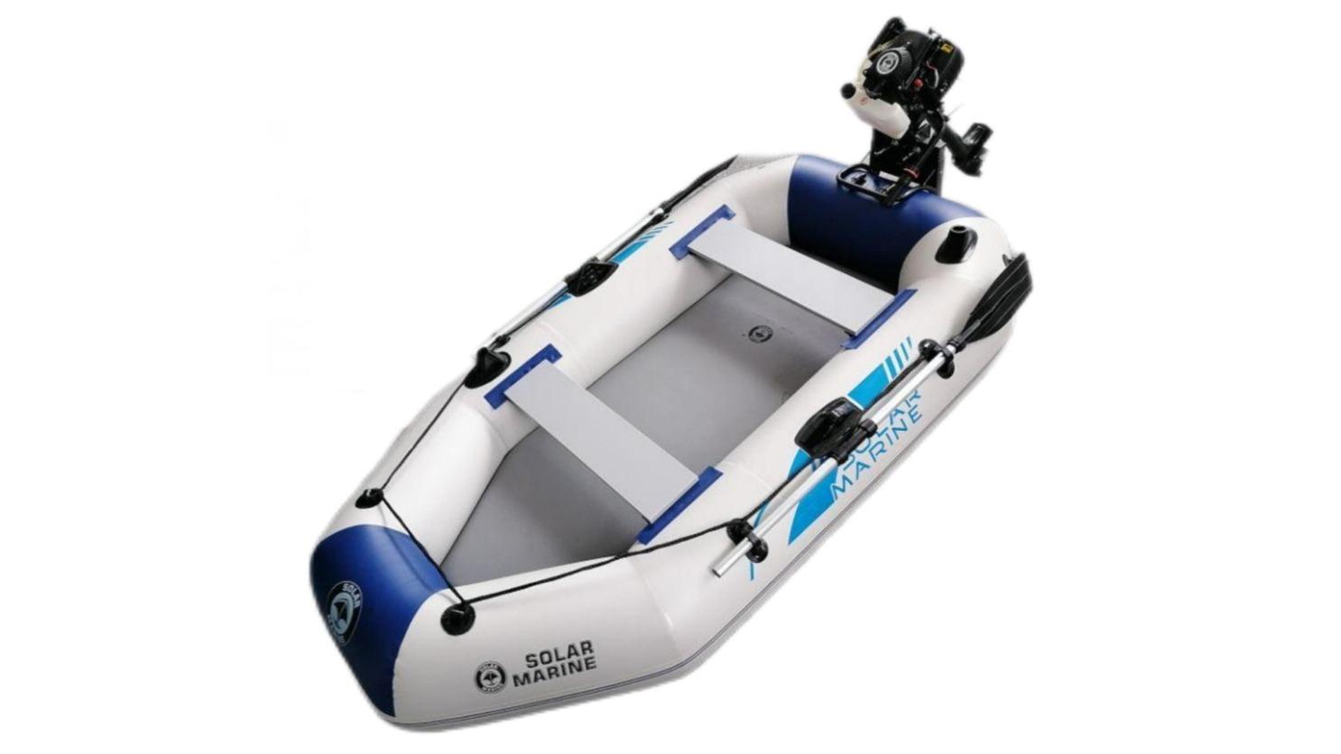 Jacksaqua Solar 3-in-1 Marine Inflatable Boat + 4 Stroke Outboard Motor + Mount Set