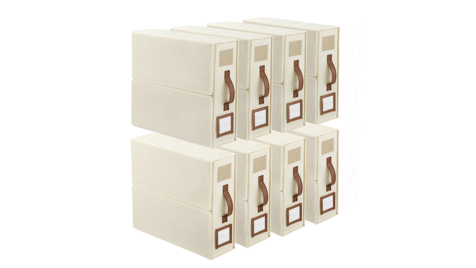 Crazy Sales 8 Piece Foldable Linen Storage Boxes Bed Sheet Organizer Set - Cream