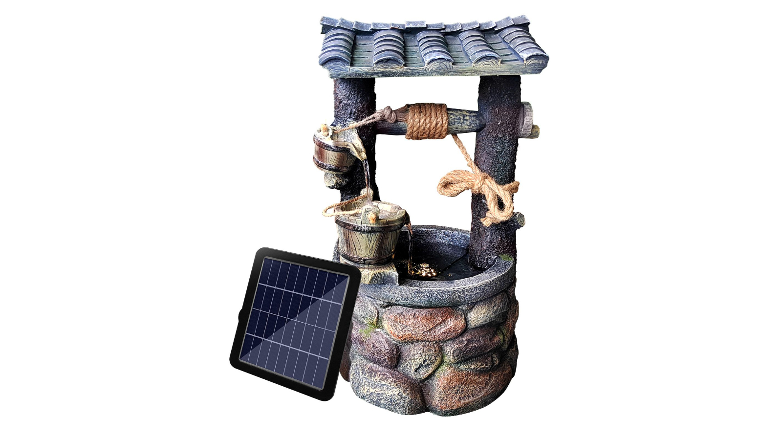 Maxkon Solar LED Light Water Feature Fountain Pump Garden Yard Decoration