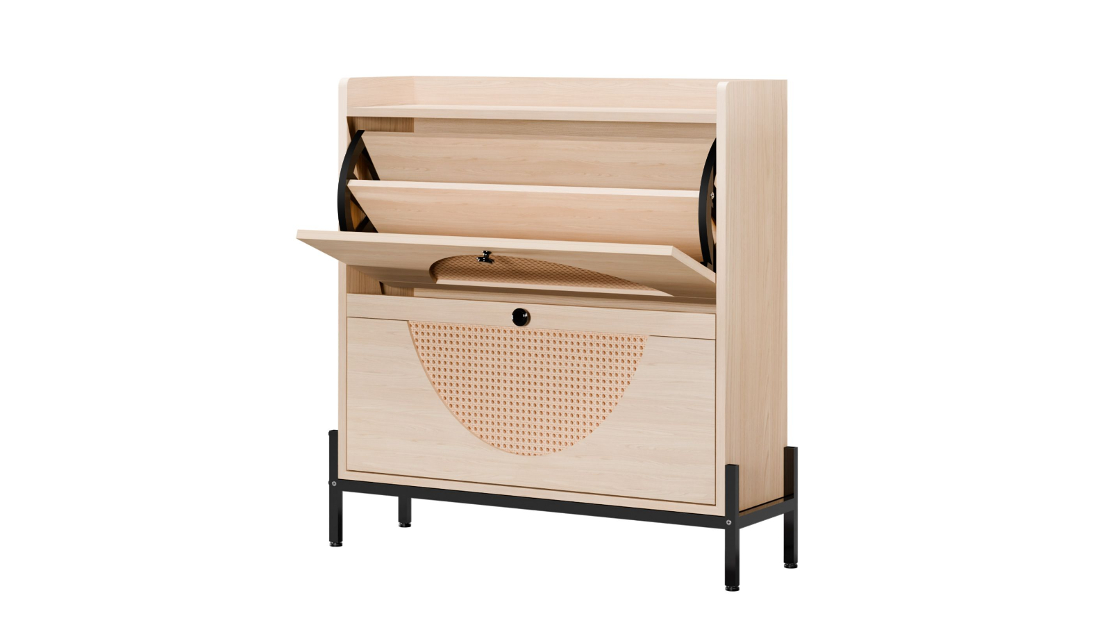 LUXSUITE Oak Wooden Shoe Rack
