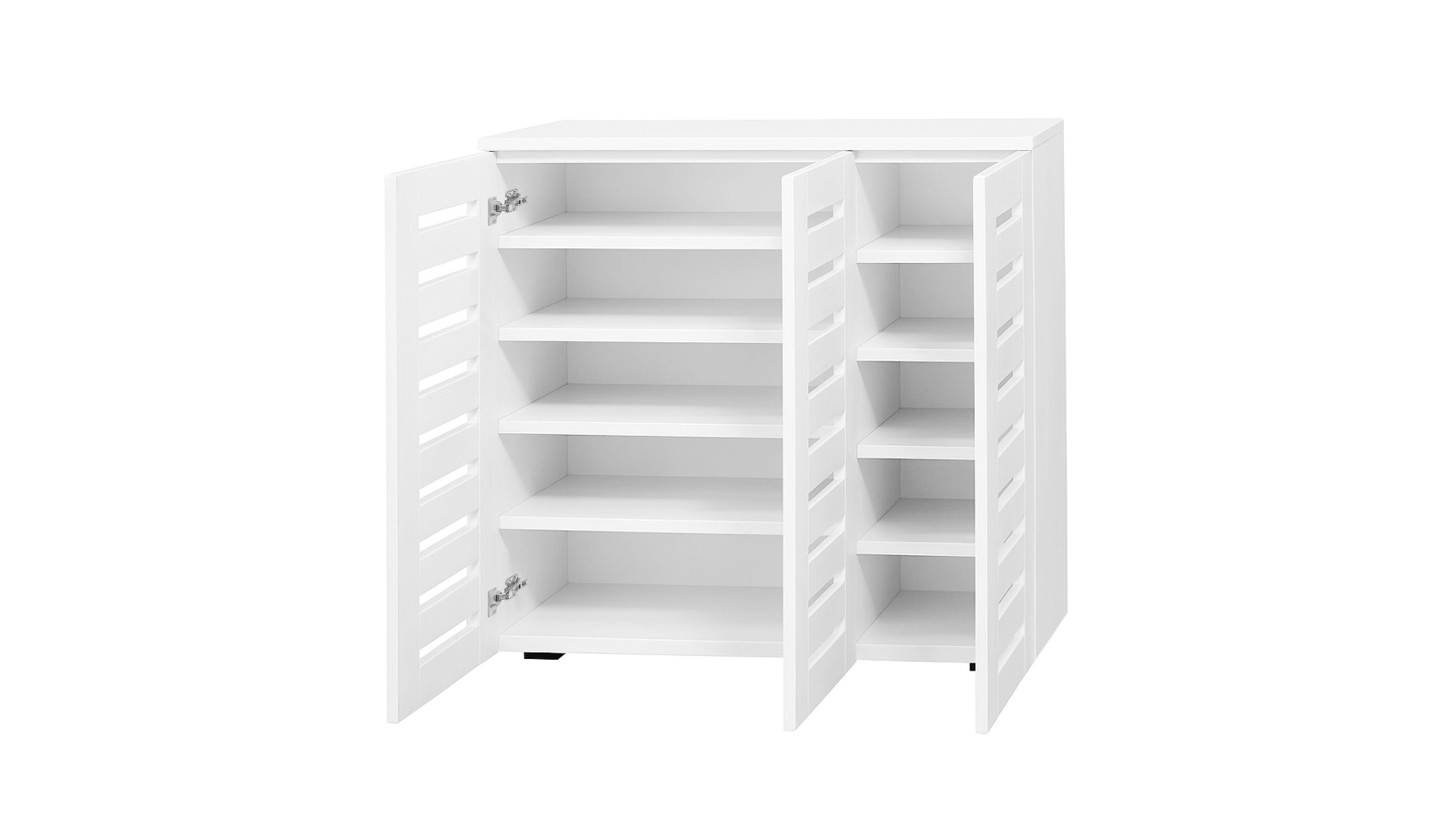 LUXSUITE White 3-Door Wooden Cupboard Shoe Rack