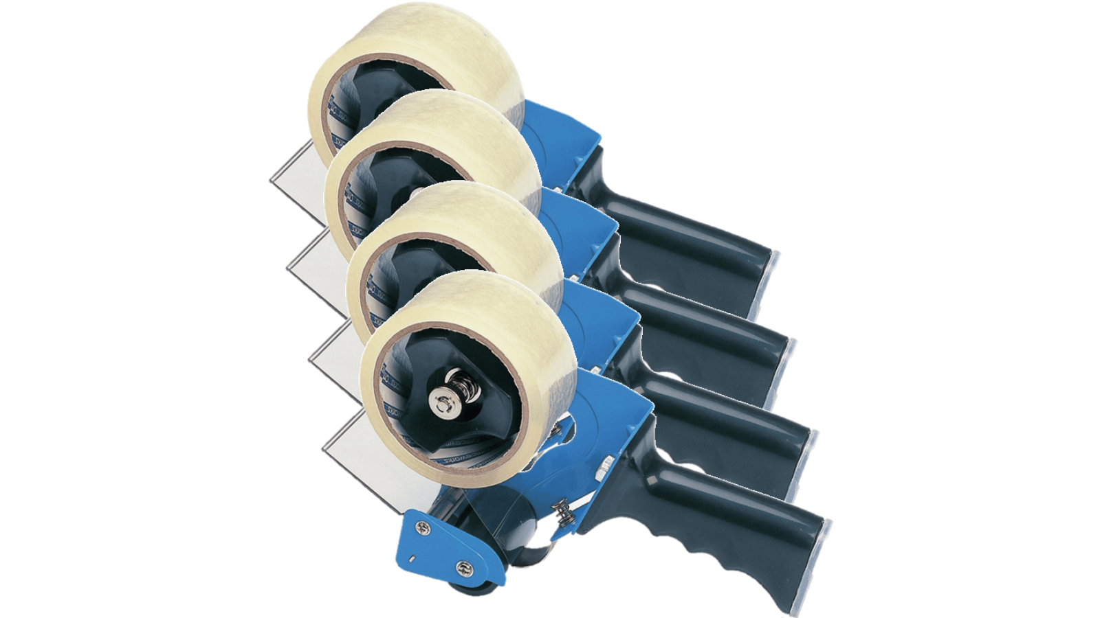 Marbig Pack of 4 Packaging Tape Dispenser - Blue/Black