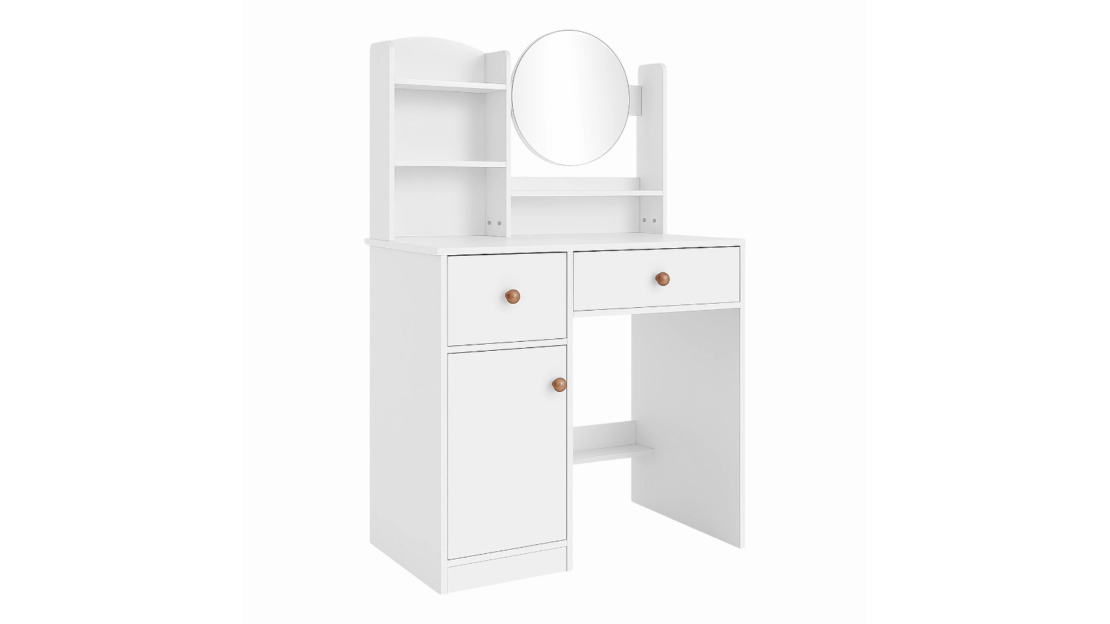 Crazy Sales White 2-Drawer Dressing Table Cabinet with Mirror  