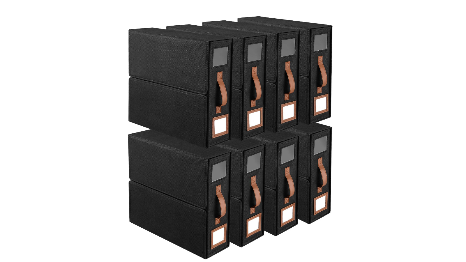 Crazy Sales 8 Piece Foldable Linen Storage Boxes Bed Sheet Organizer Set - Black