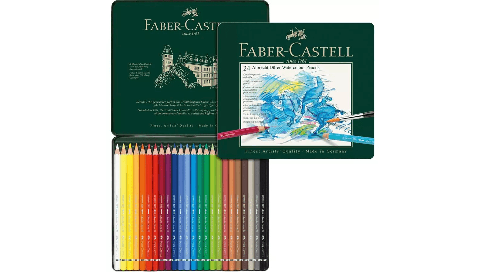 Faber Castell 24 Albrecht Durer Water Colour Pencils Tin Set