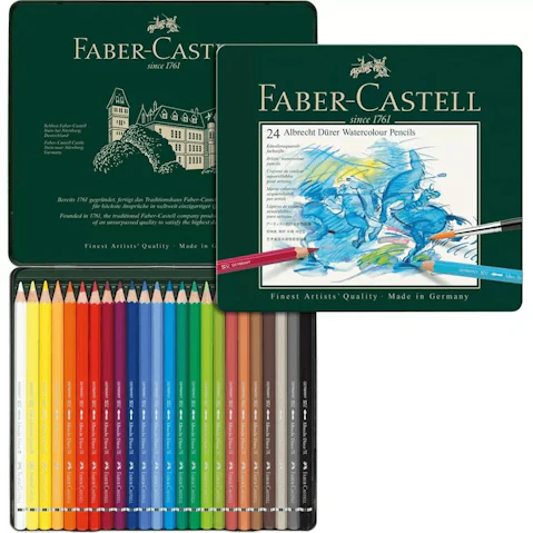 Faber Castell 24 Albrecht Durer Water Colour Pencils Tin Set