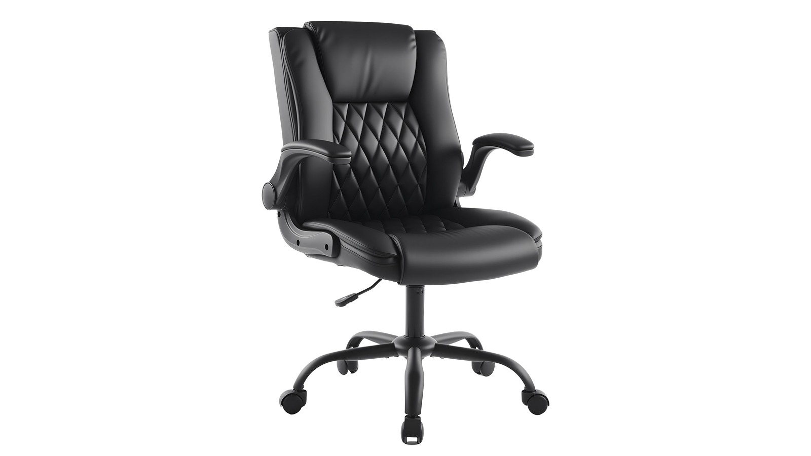PU Leather Ergonomic Swivel Recliner Executive Office Chair - Black