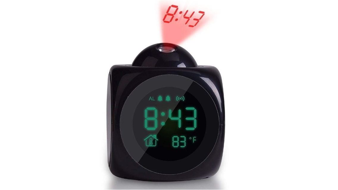 HOD Multifunction Projection LED Clock with Thermometer Snooze Function Black Harvey Norman