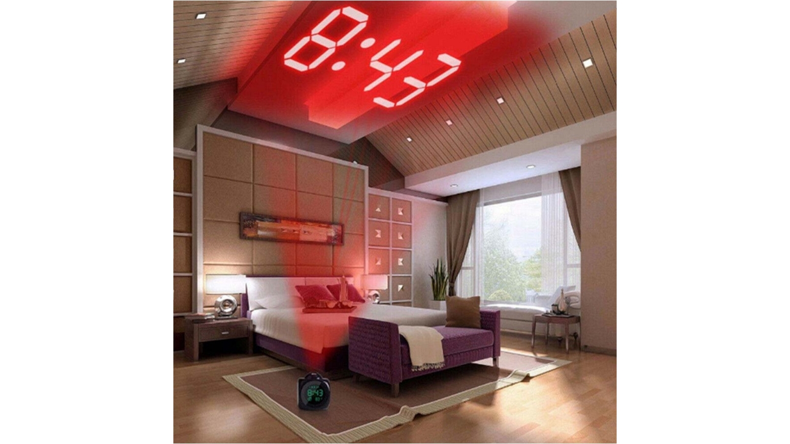 HOD Multifunction Projection LED Clock with Thermometer Snooze Function Black Harvey Norman