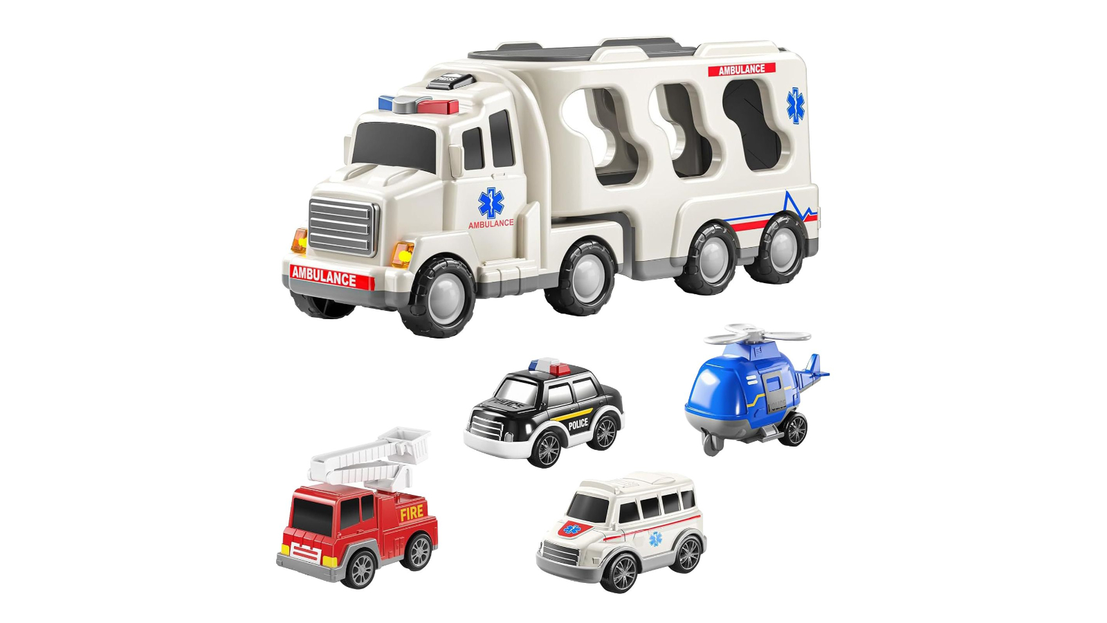 5-in-1 Play Ambulance Vehicle Toy Set