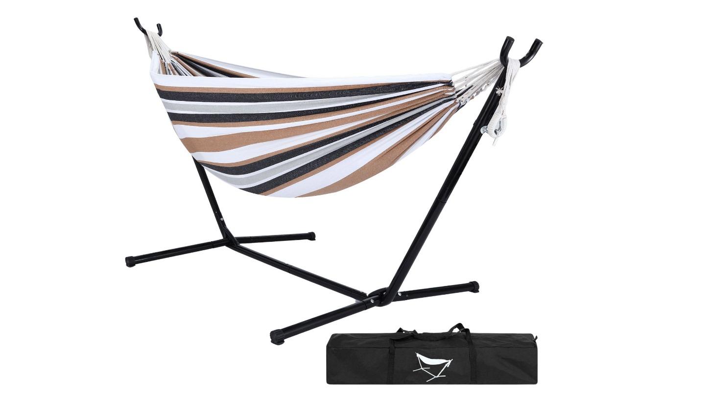 Double Hammock with Steel Stand and Carry Bag
