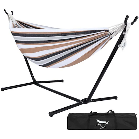 Double Hammock with Steel Stand and Carry Bag
