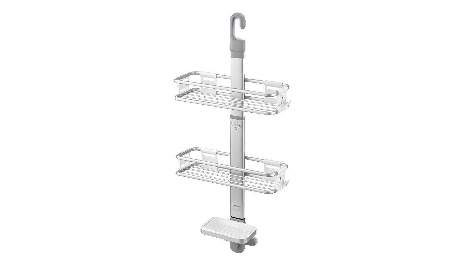 3-Tier Aluminium Hanging Shower Caddy Organiser with Soap Holder and Hook