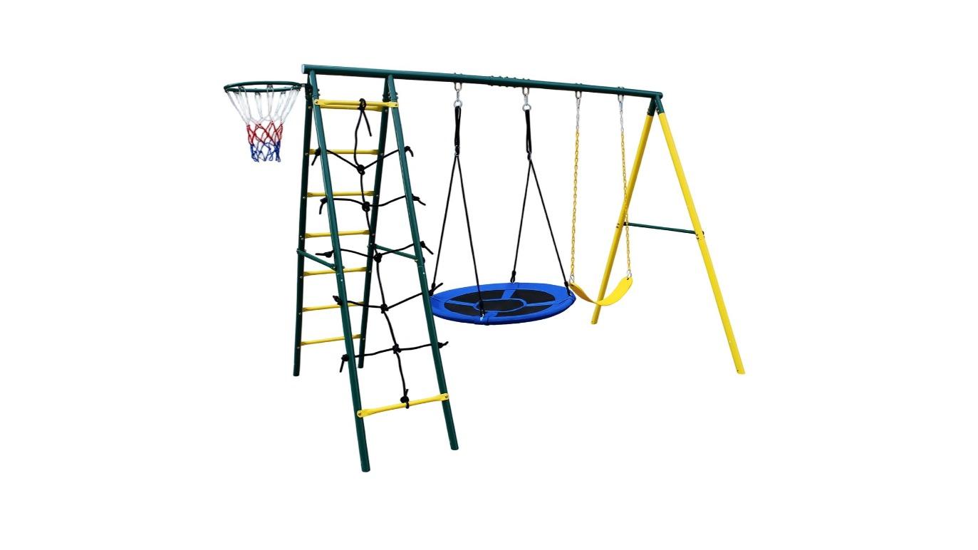 5-in-1 Playground Equipment Outdoor Swing Set