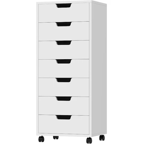 7-Drawer Vertical Filing Cabinet - White