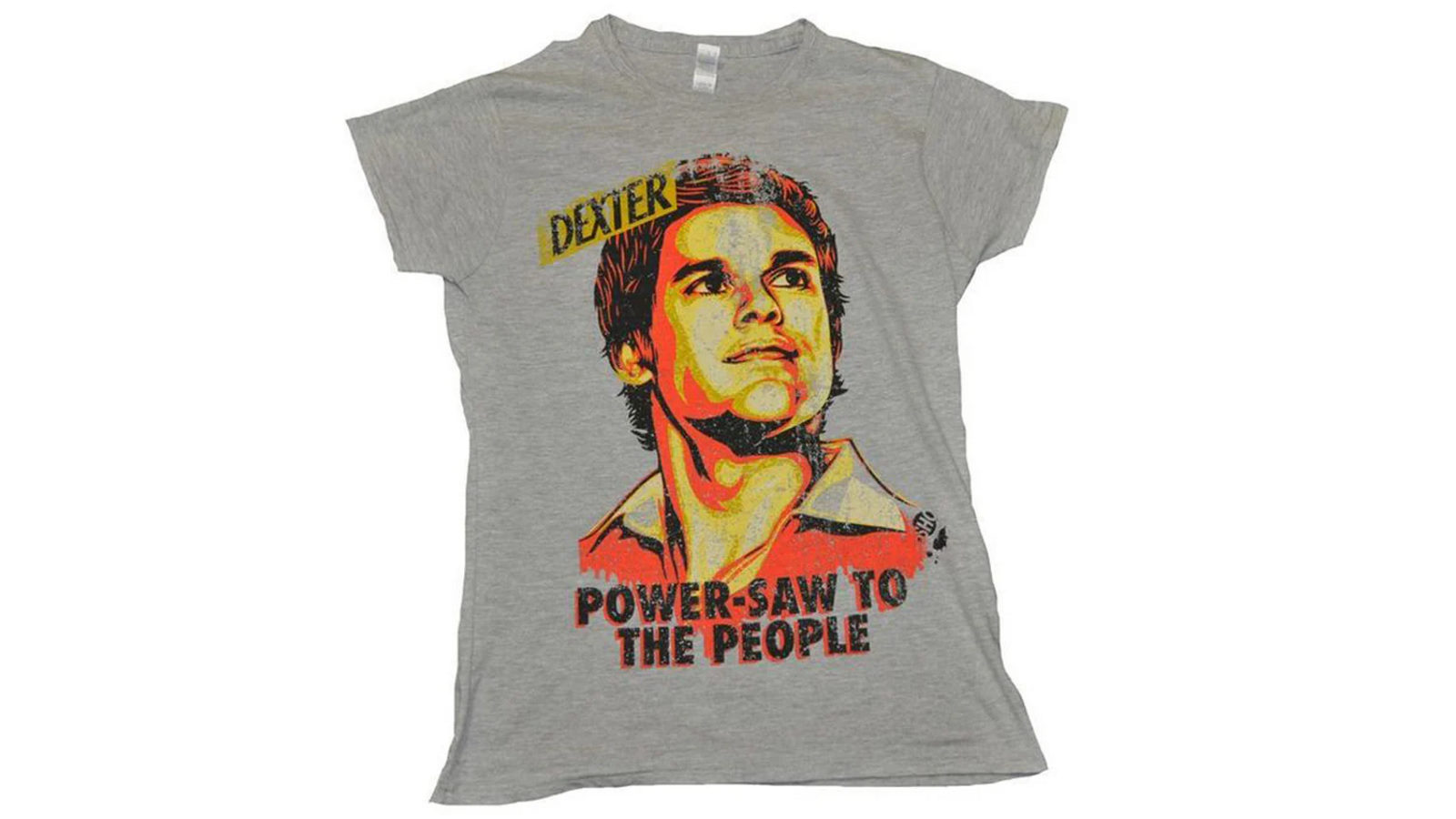Dexter Power-Saw Grey Marle Female T-Shirt - Extra Large