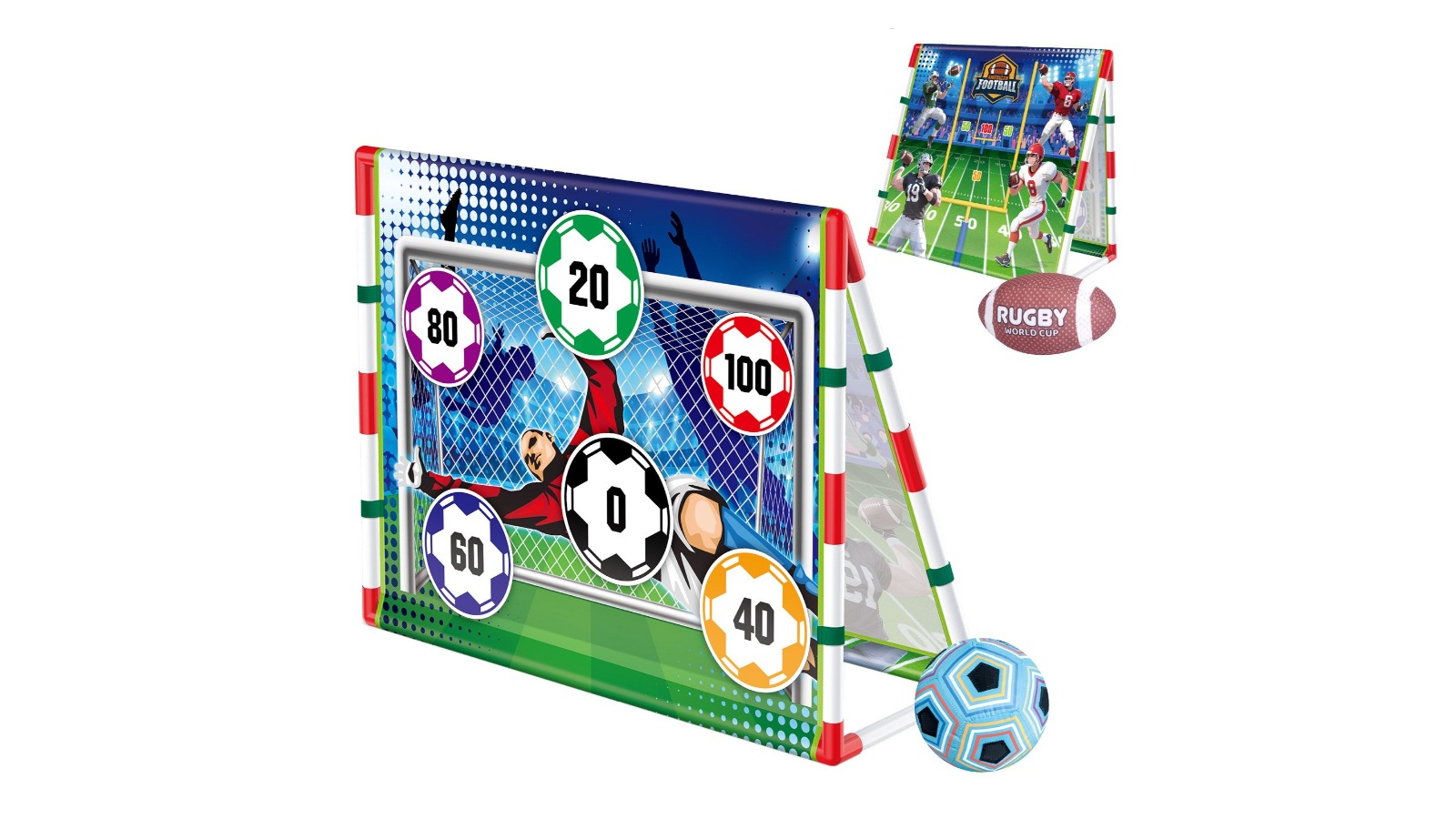 2-in-1 Kids Soccer Goal Net Set