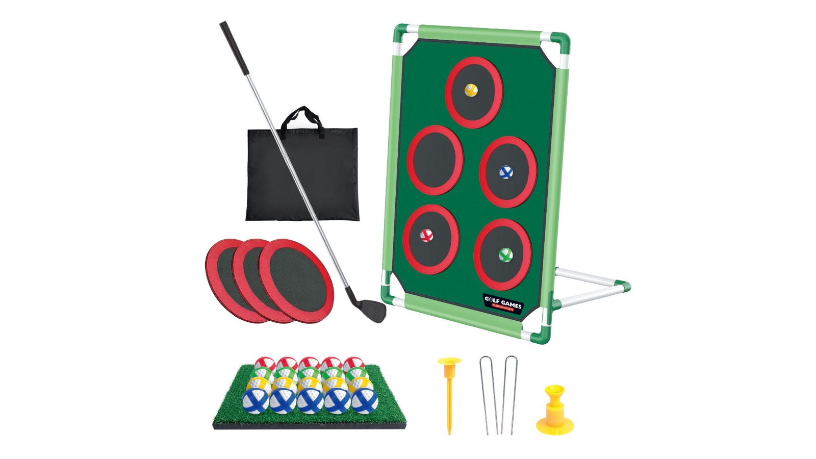 101 x 69cm Portable Golf Chipping Game Set with Sticky Ball