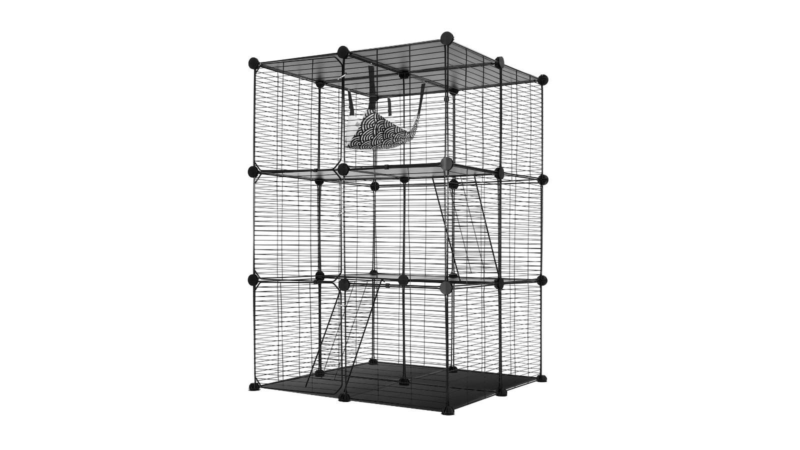 3-Tier Metal Wire Modular Enclosure Pet Cage