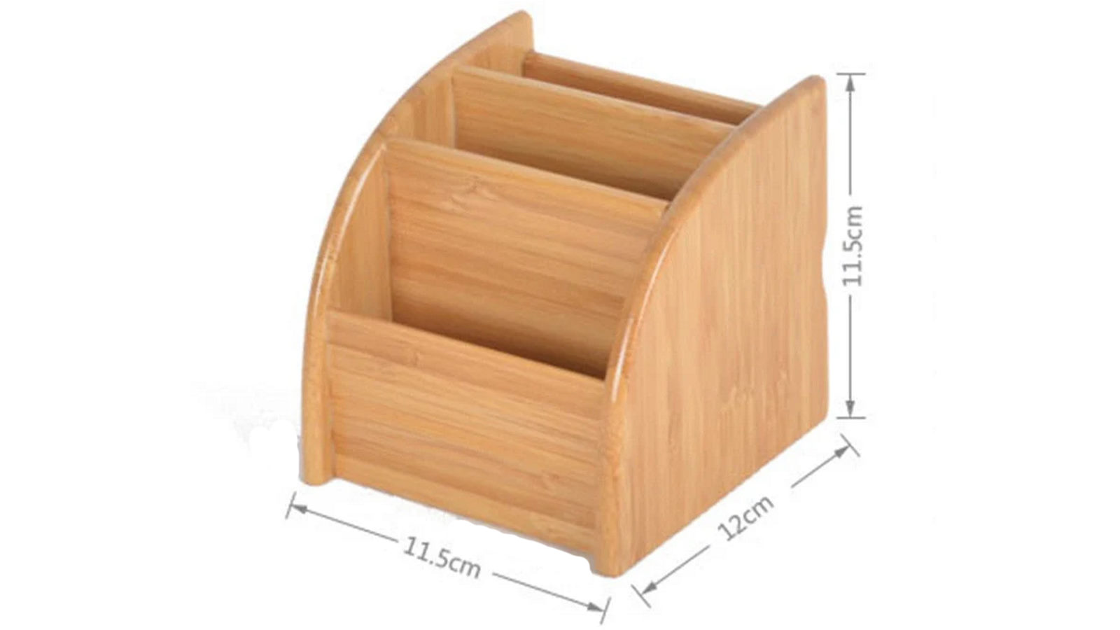 NNEOBA 3 Grid Bamboo Remote Control Headphone Cable Cell Phone Desktop Storage Box Organizer
