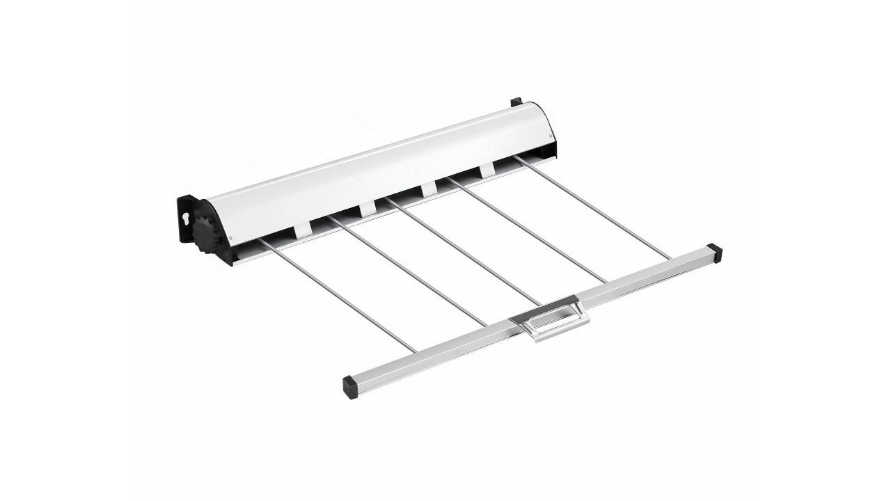 5-Retractable Lines Wall-Mounted Washing Clothesline with Drying Rack Airer