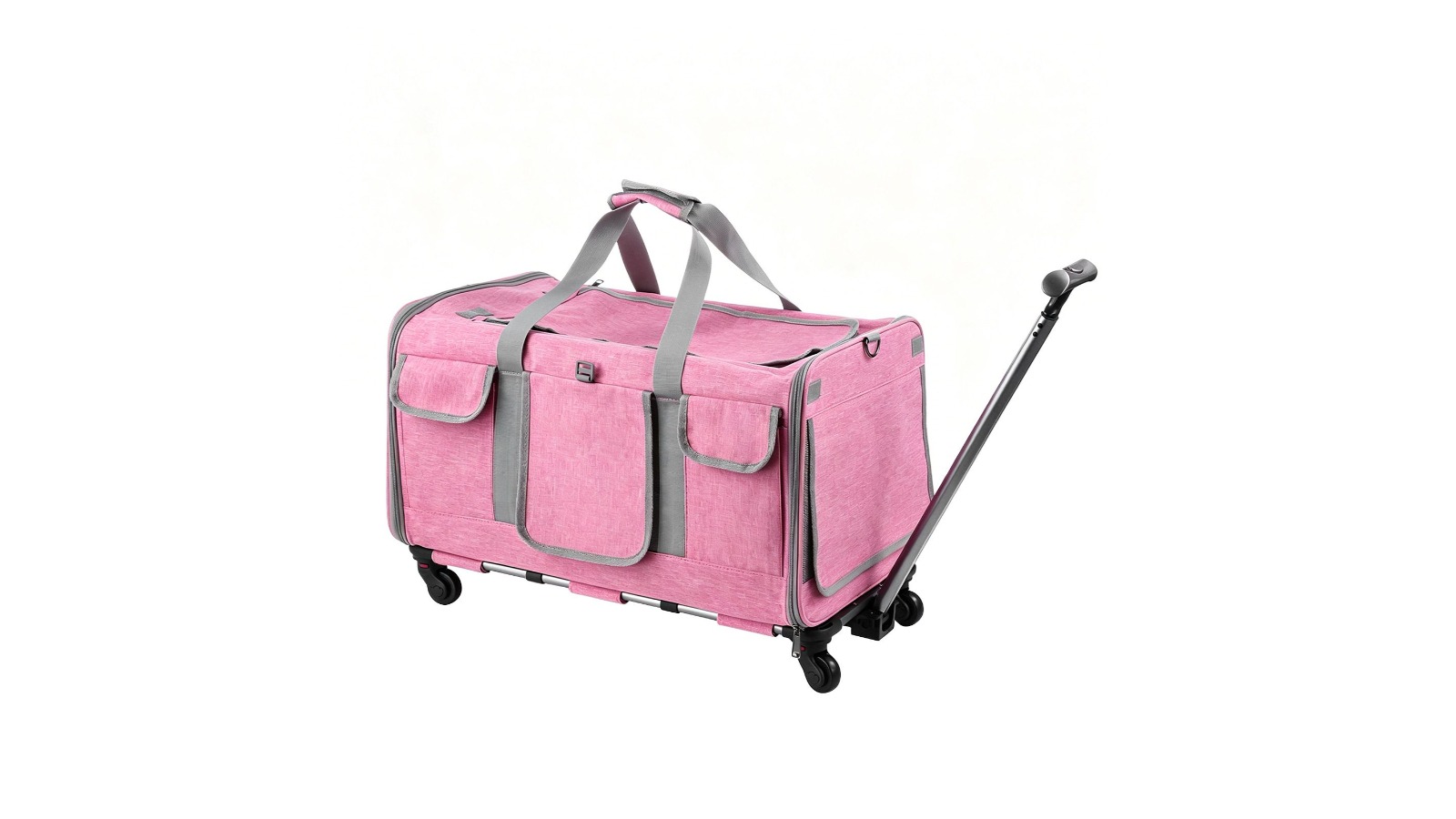 Pet Scene Foldable Rolling Carrier with Wheel for Outdoor Travel