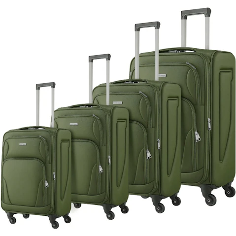 Buon Viaggio 4 Piece Soft Sided Carry-On Luggage Suitcase with TSA Lock