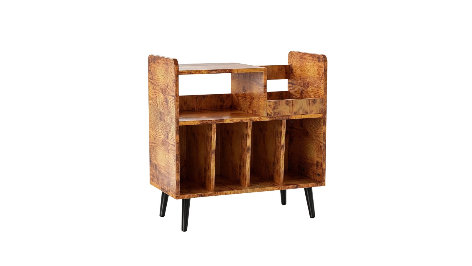 LUXSUITE Media Console Table Display Shelf Record Player Stand